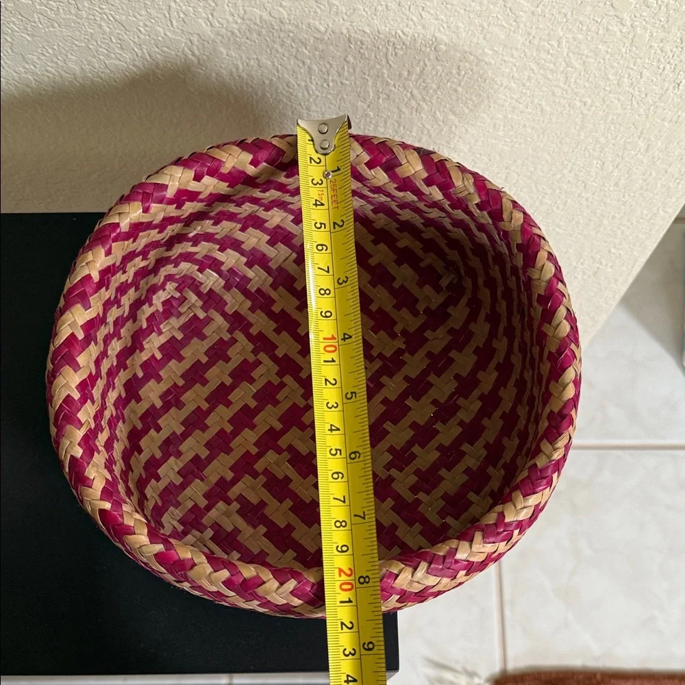 Woven red and Tan Basket
